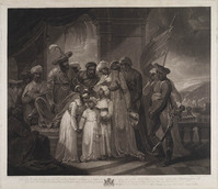 KG 15525
<br/>
Sultan Tippoo overhandigt zijn zonen aan de Vakeel
<br/>
<em>Grozer, Joseph (werkz. 2h 18de eeuw)</em>